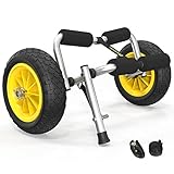 Bonnlo Foldable Kayak Trolley, 60kg Kayak Cart, Canoe Trolley, Aluminum Boat Carrier for Carrying...