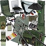 Deluxe Carp Fishing Setup Rods Reels Foldable Camo Chair Holdall Bags Unhooking Mat Landing Net...