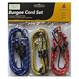 6 Pack Bungee Cord With Hook Heavy Duty Outdoor Tie Down Rope for Tarp, Cover, Canvas, Motorcycle...