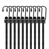 WeFine Pack of 10 Bungee Cords with Hooks Weatherproof & UV-Resistant Bungee Straps Heavy Duty...