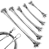 50 PCS Fishing Wire Leaders, 5 Size 10/15/20/25/30cm Fish Line Fishing Accessories with Rolling...