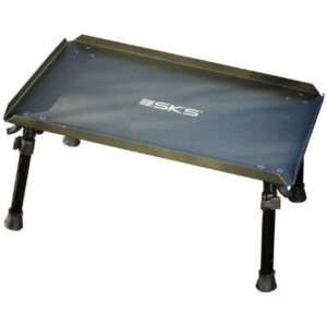 NGT Bivvy Table For Carp Fishing – Foldable Plastic With Rubber Feet – 39x24x15cm – Green